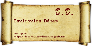 Davidovics Dénes névjegykártya