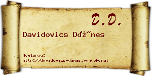 Davidovics Dénes névjegykártya