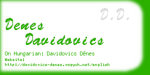 denes davidovics business card